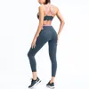 Aktiva uppsättningar 2 -stycken Set Women Sport Outfits Yogakläder Summer Sports Bras Leggings Pants Workout Gym Passar Kvinnor