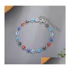 Charm Bracelets Women Lucky Turkish Evil Blue Eye Lover Couple Jewelry Chain Bracelet For Gift Drop Delivery Dh6Nl