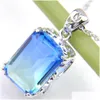 Pendentif Colliers Mixte Pastèque Tourmaline Pendentifs Sier 925 Collier Femmes Élégant Élégant Bijoux Drop Livraison Dh1Wa