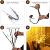 Strings Simulation Artificial Flower Orchid Branch LED Night Light Vase Filler Fairy Lights For Wedding Valentine Party Decor