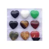 Cristal 20mm Love Heart Heart Natural Healing Cristals Pedras de dia dos namorados Ornamentos MTI Jewelry Drop Deliver