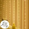 Corde Ghirlanda Luci per tende Natale LED Stringa fata Telecomando 3 1/2 / 3M USB Festoon Lamp Wedding Holiday Bedroom Decor
