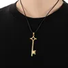 Colares de pingentes ataque de anime no colar de titã eren key shingeki no kyojin charme corda de corda acessórios de jóias vintage para homens cosplay