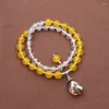 Очарование браслетов элегантное длинное оберточное браслет украшения 2 ряда Турмалиновая оливковая галактика Солнечная аметиста каменного браслета для женщин B381