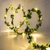 Str￤ngar 10m/5m/3 m liten gr￶n blad koppartr￥d led str￤nglampor diy fairy garland semester jul utomhus heminredning navidad