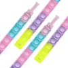 Pulseiras de presente para crianças Fidget Toys Pack para crianças favorecem Mini Simples Dimple Díg Push Bubble Popping Pulseira de silicone Menino e menina Brinquedo de descompressão sensorial