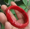 Armreif aus rotem Korallenband, 54–64 mm, handgefertigter Schmuck, Edelstein-Ring, Statement-Edelstein-Geschenk