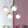 Lâmpadas pendentes iluminação LED nórdica Luminárias de vidro criativas Decoração da sala de jantar Decoração de lâmpada de lustre de lustre