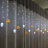 Strings 216LEDS 96LEDS Halloween Pumpkin Ghost Skull Curtain Light String 8Modes Fairy Icicle For Xmas Holiday Party Decor