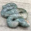 Mini Purple Pink Flash Labradorite Snake Carving Decor Natural Protective Fertility Transformation Rainbow Spectrolite Crystal Gemstone Spirit Animal Totem