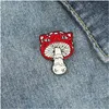 Pins Brooches Cat Face Mushroom Enamel Pins Custom Animal Plant Brooch Bag Clothes Lapel Pin Badge Cartoon Jewelry Gift For Kids Fr Dh7Yt