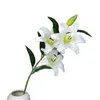 Decoratieve bloemen 5 stks kunstmatige echte touch lily bloem tak faux 4 hoofden pu lilium casa blanca voor bruiloft centerpieces bloemen