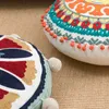 Pillow Bohemia Floral Round Cover Embroidery Case Home Decorative Pillows Boho Tassels Sofa Room Decoration Cojines 45cm