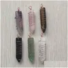 Naszyjniki wisiorek moda 7 czakr koraliki z kamieniem naturalnym mieszane strzały wisienia do oznaczenia biżuterii hurtowe 6pcs/Lotpendant Dro dhxli