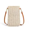 이브닝 가방 2022 Sping Autum Bohemia Beach Rattan Shoulder Pack 작은 단단한 모바일 짠 짚 ladie 크로스 바디 백