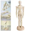 Decompression Toy 14cm Wooden Man Model Action Figure Mannequin Toys Cute Body Movable Limbs Doll Flexible Sketch Models Children Adult Art