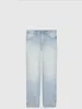Damskie jeansy designerskie GU z tylną kieszenią czerwone wyszywane litery z wysokim stanem bielone sprane dżinsy D6ZK