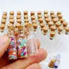 Mini Glass Bottles Clear Drifting Bottle Wooden Stoppers Small with For Wedding Wishing Birthday