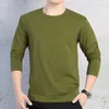 Camisetas para hombres Autumn Solid manga sólida para hombres Masculina simple O Camiseta Camiseta Casual