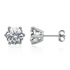 Stud Earrings Real 0.5ct 1ct Moissanite GRA Certification 925 Sterling Silver Gold Earings For Women Wedding Fine Jewelry