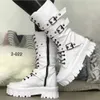 Top Boots Luxury Brand Woman Winter New Pu Leather Platform Fashion Lace Up Punk Gothic Booties Casual Work Shoes for Ladies 221213