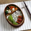 Geschirr-Sets, Lunchbox, sicherer Behälter, japanischer Stil, langlebig, nützlich, Bento aus Holz