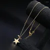 Pendant Necklaces Top Fashion Multilayer Necklace Trendy Female Black Ribbon Choker Alloy Star Moon