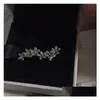 Stud Authentic 925 Sterling Sier Flowers Orecchino con scatola Logo Signature Crystal per gioielli Pandora Orecchini da donna Drop Delivery Dhrao