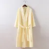 Vêtements de nuit pour femmes hommes et femmes coton Couple peignoir Robes printemps Robe blanche Robe grande taille gaufre