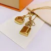 Mode luxe hanger kettingen ontwerper voor mannen vrouwen gouden ketting vergrendeld hoge kwaliteit feest trouwliefhebber cadeau hiphop sieraden