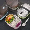 Dijksets sets 304 roestvrijstalen lunchbox meerlagige compartiment verzegelde bento draagbare lekbestendige lunchbox woon-werkuitstappen