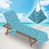 Pokrywa krzesełka geometryczne doodle plażowe ręczniki okładki na zewnątrz mikrofibry Przenośny leniwy do ogrodowego basenu pływania
