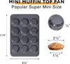 Bakningsverktyg 12 Cavity Mini Muffin Top Pan for Nonstick Yorkshire Pudding Pansuffin Moon Pie Cookies Diskmaskin