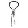 Pendentif Colliers Bolo Cravate Cravate Vert Hommes Longue Corde Accessoires Collier Pour La Fête