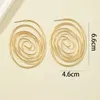 Trendy Gold Farbe Metall Runde Spirale Baumeln Ohrringe Für Frauen Brincos Ohrringe Ohrringe Einfache Casual Legierung Pendientes Ohrringe