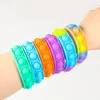 Pulseiras de presente para crianças Fidget Toys Pack para crianças favorecem Mini Simples Dimple Díg Push Bubble Popping Pulseira de silicone Menino e menina Brinquedo de descompressão sensorial