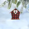 Christmas Decorations Glowing Wooden House Tree Decoration Xmas Pendant Home Decor Year 2022 Ornaments