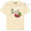 T-shirt feminina designer de luxo primavera e verão T-shirt com estampa de cereja manga curta algodão casual solta qualidade original 9D3J