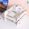 Multi-layer File Tray Organizer A4 Document Paper Rack Plastic Book Shelf Storage Holder Office Stationery Box