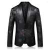 Costumes pour hommes Mode urbaine Top Business Casual Beau motif géométrique Slim Simple Costume de mariage Robe