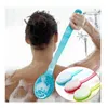 Set di accessori per il bagno Massaggiatore per la schiena Doccia con setole in plastica Una lunga spazzola per il corpo naturale Bathsilicon Scrubber