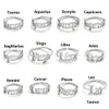 Anneaux de bande réglable en acier inoxydable 12 constellations lettre anneau pour femme ouverture mariage zodiaque doigt anniversaire bijoux cadeau Dr Dhmve