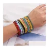 Tornozinhos de pulseiras feitas ￠ m￣o Bracelets para mulheres egirls praia boho colorf contas tornozelo p￩ el￡stico e correntes de m￣o partida de joalheria partida dell Dhxsg