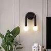 Lámpara de pared Nordic Sconce Dormitorio Luz LED de noche Hogar Interior Tipo U Accesorio