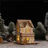 Kerstdecoraties LED LICHT HOUTEN HOUS LIMEEN LUXURE LUXE BUNGALOW Home Decor Fairy Night Lamp hanger Kids cadeau