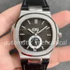 Orologio da uomo PF Factory 40,5 mm con fasi lunari Movimento automatico Cal.324 Ref.5726 Cinturino in vera pelle con funzioni multiple Orologi da lavoro in acciaio 904l di alta qualità