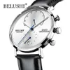 Heren Waterdicht Horloges Lederen band Slim kwarts Casual Business Mens Pols Work Top merk Belushi Male klok 2020 Fashion1304F