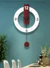 Horloges murales Simple Net Rouge Horloge Salon Maison Atmosphère Créative Décoration Mode Muet Minimaliste Art Quartz