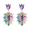 Exaggerated Colorful Crystal Dangle Earrings Big Rhinestone Earrings For Women Party Statement Jewelry Gift