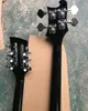 Siyah Çift boyunlu Elektrikli Bas Gitar Siyah Pickguard Rosewood Kıvırcık 4 ve 12 String Özelleştirilebilir